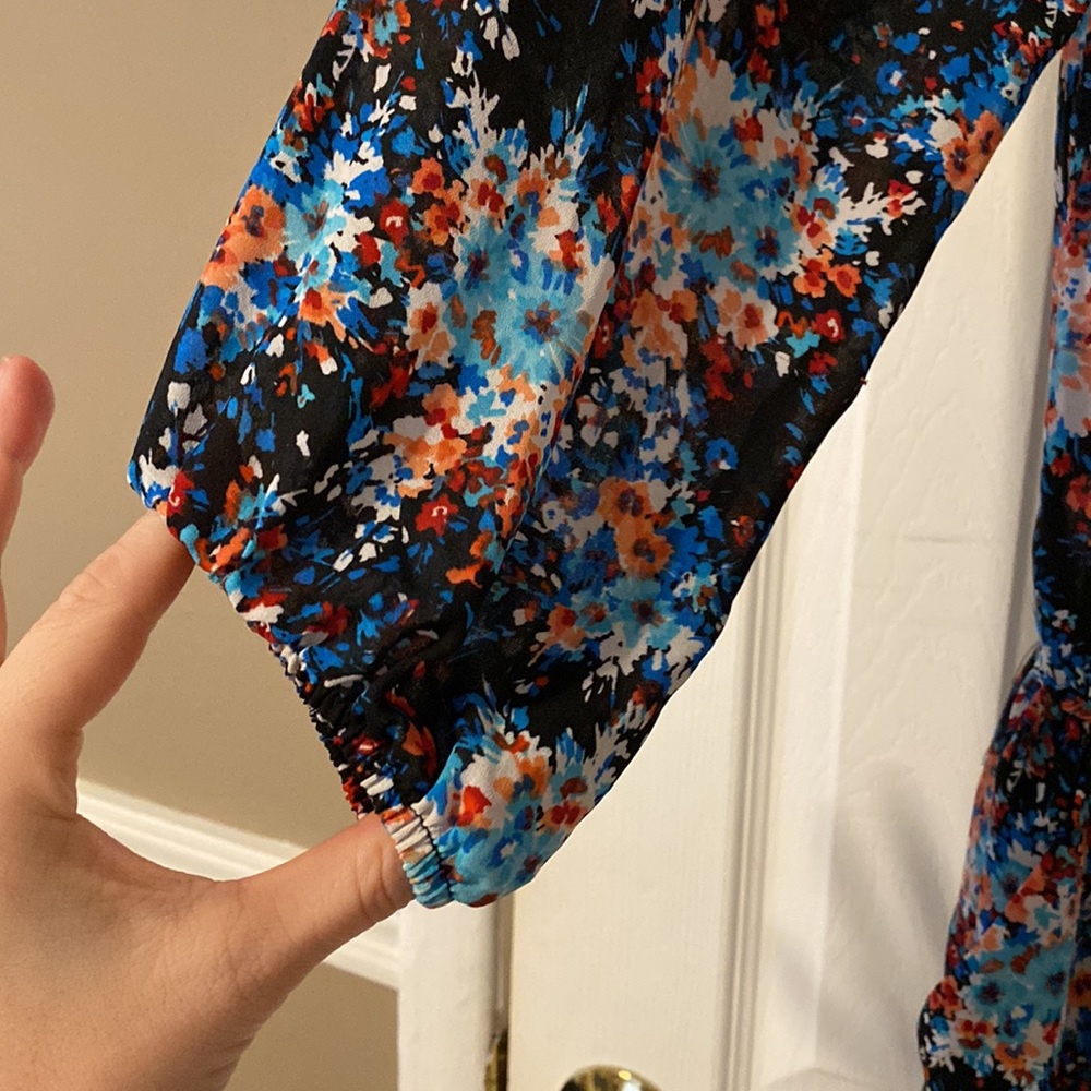 Design Lab Black Multi Color Print Romper - image 3